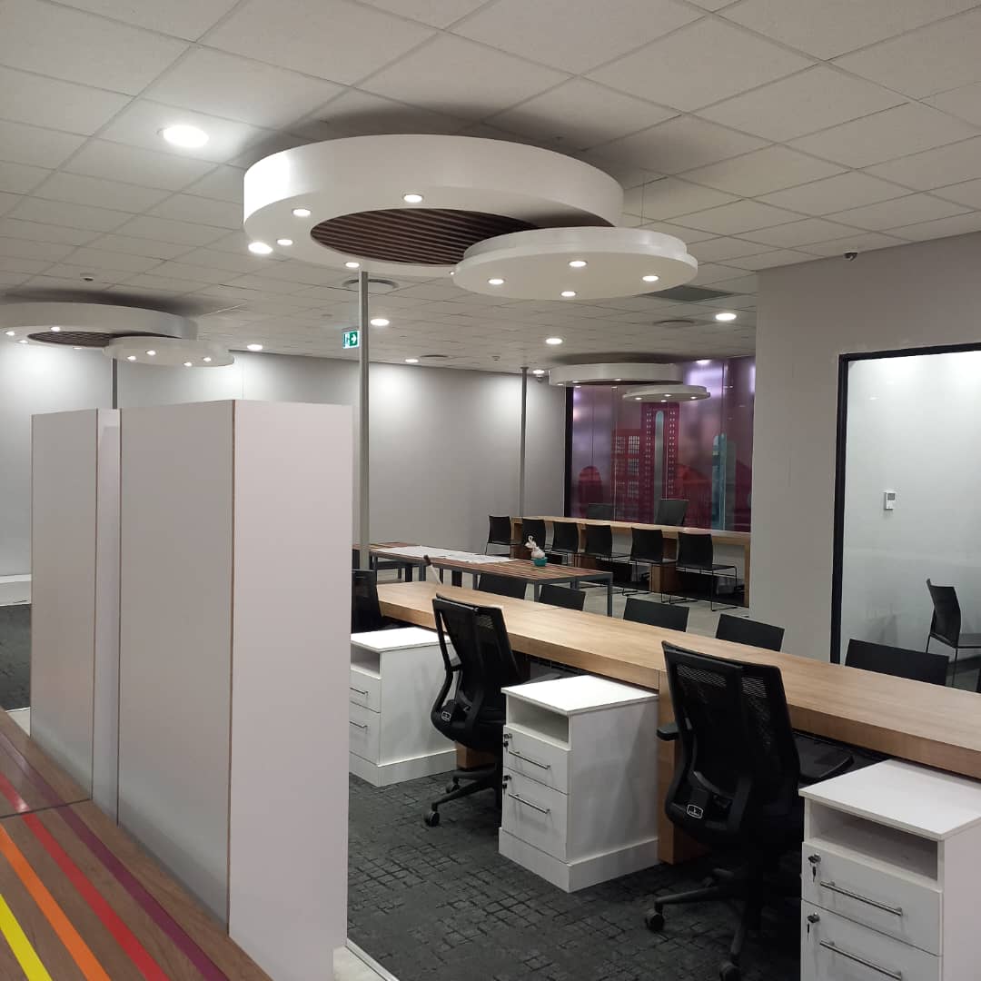 Office fit-out with modern workstations
