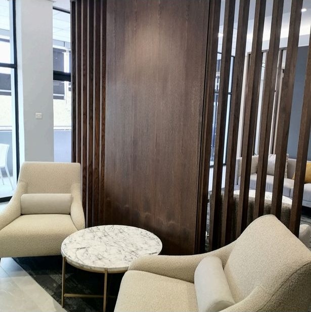 Stanbic — lounge with timber slats